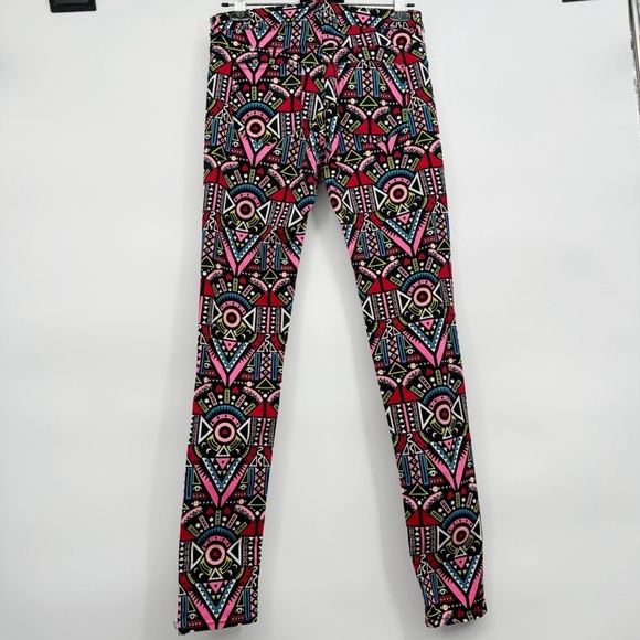 Divided H&M Abstract Neon Super Slim Leg Pants Women's 8 Indie Boho Hippie - Picture 2 of 8
